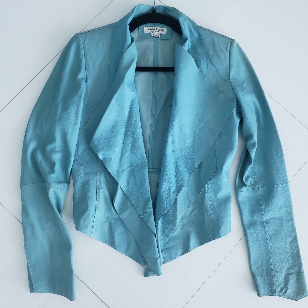 La Marque Collection Supple Blue Leather Jacket